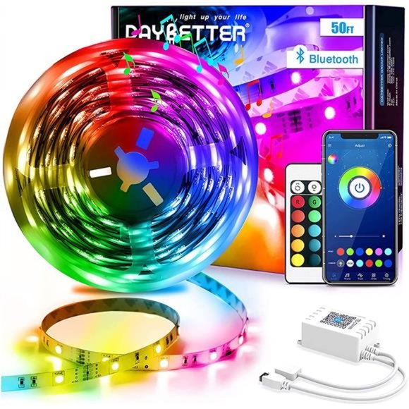 Led Strip Lights 50ft Smart Light Strips with App Control Remote , Multicolor - Picture 1 of 6
